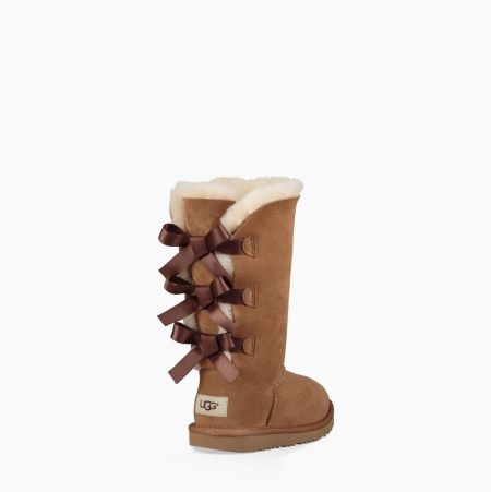 UGG Bailey Bow II Tall Brown Boots for Kids (RDNE12304)